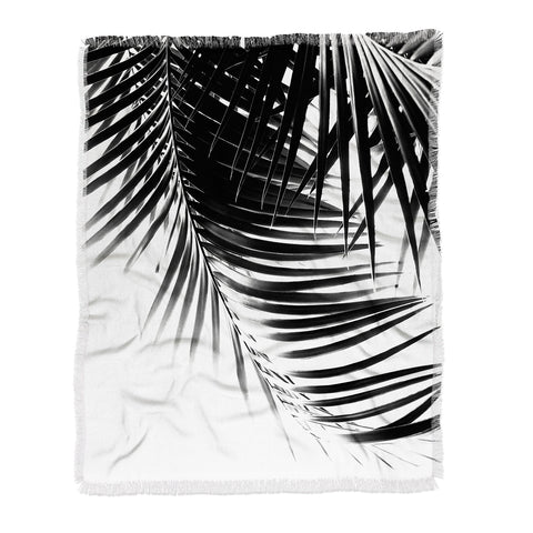 Anita's & Bella's Artwork Palm Leaves BW Vibes 1 Throw Blanket