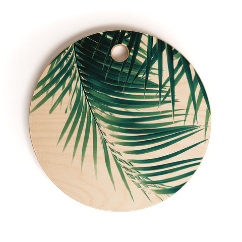 Anita's & Bella's Artwork Palm Leaves Green Vibes 4 Cutting Board Round