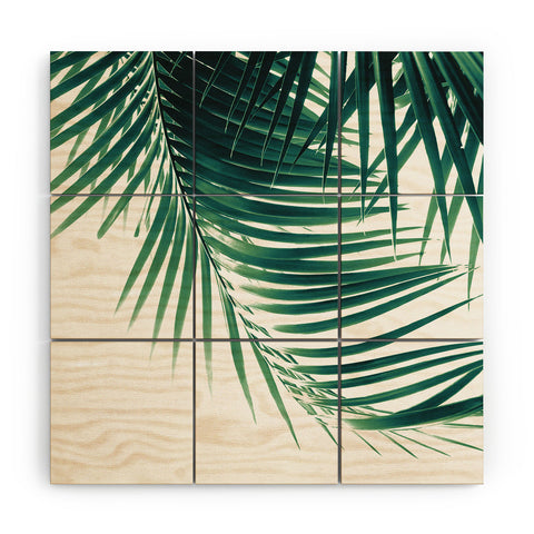 Anita's & Bella's Artwork Palm Leaves Green Vibes 4 Wood Wall Mural