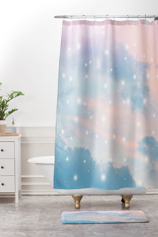 Anita's & Bella's Artwork Pastel Cosmos Dream 2 Shower Curtain And Mat