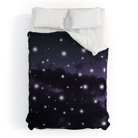 Anita's & Bella's Artwork Purple Midnight Blue Cosmos 1 Comforter