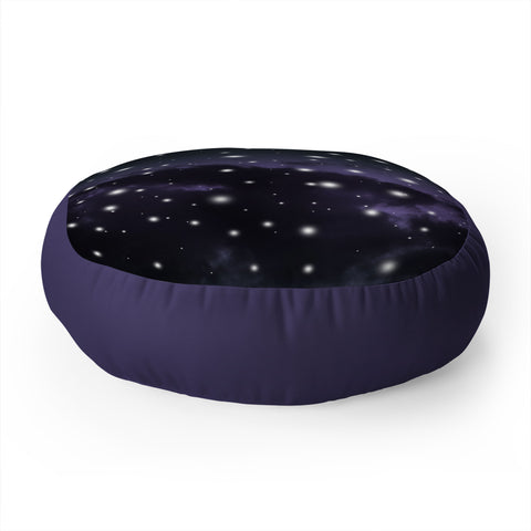 Anita's & Bella's Artwork Purple Midnight Blue Cosmos 1 Floor Pillow Round