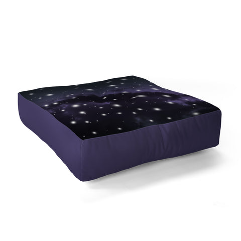 Anita's & Bella's Artwork Purple Midnight Blue Cosmos 1 Floor Pillow Square