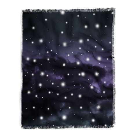 Anita's & Bella's Artwork Purple Midnight Blue Cosmos 1 Throw Blanket