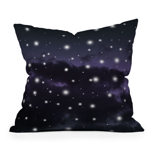 Anita's & Bella's Artwork Purple Midnight Blue Cosmos 1 Throw Pillow