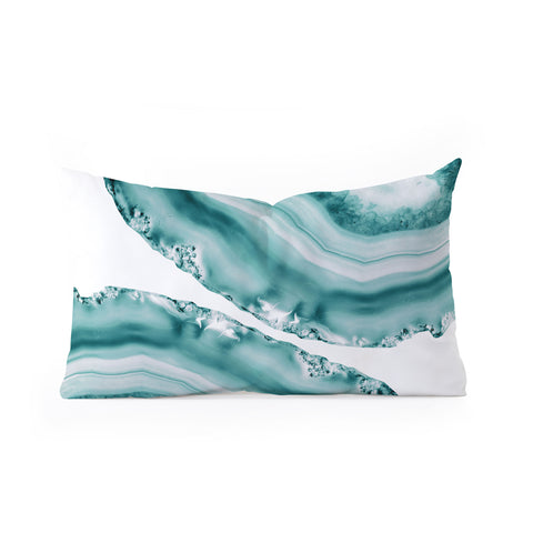 Anita's & Bella's Artwork Soft Turquoise Agate 1 Oblong Throw Pillow