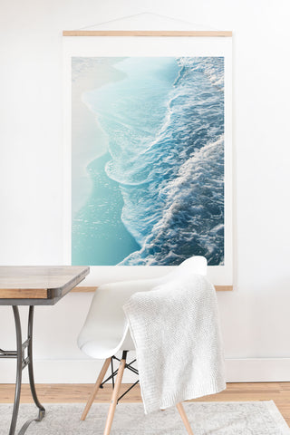 Anita's & Bella's Artwork Soft Turquoise Ocean Dream Waves Art Print And Hanger