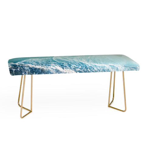 Anita's & Bella's Artwork Soft Turquoise Ocean Dream Waves Bench