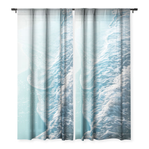 Anita's & Bella's Artwork Soft Turquoise Ocean Dream Waves Sheer Non Repeat