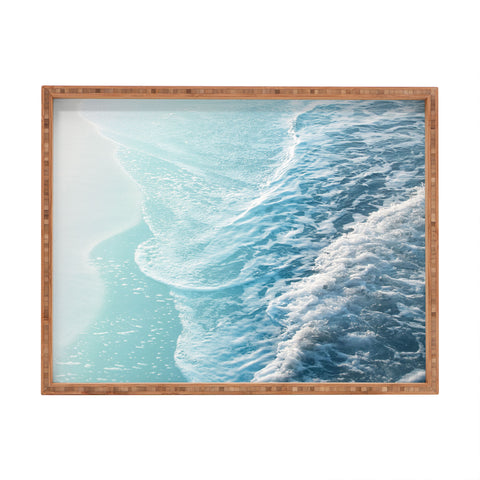 Anita's & Bella's Artwork Soft Turquoise Ocean Dream Waves Rectangular Tray