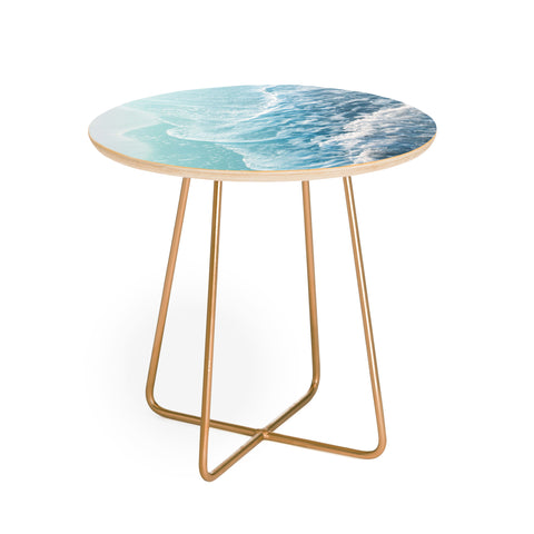 Anita's & Bella's Artwork Soft Turquoise Ocean Dream Waves Round Side Table