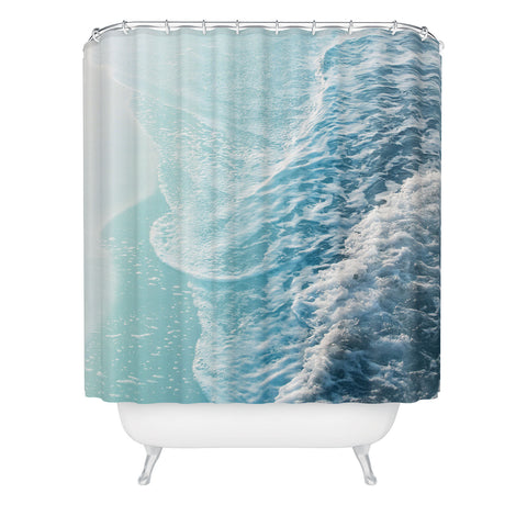 Anita's & Bella's Artwork Soft Turquoise Ocean Dream Waves Shower Curtain