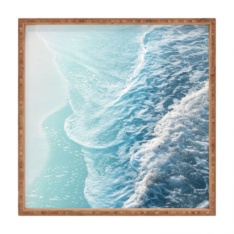 Anita's & Bella's Artwork Soft Turquoise Ocean Dream Waves Square Tray