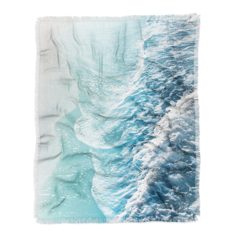 Anita's & Bella's Artwork Soft Turquoise Ocean Dream Waves Throw Blanket