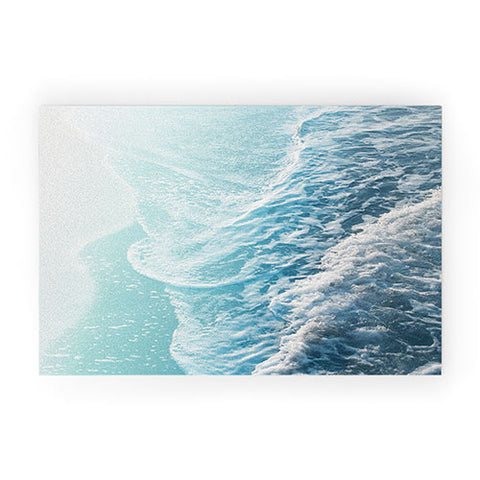 Anita's & Bella's Artwork Soft Turquoise Ocean Dream Waves Welcome Mat