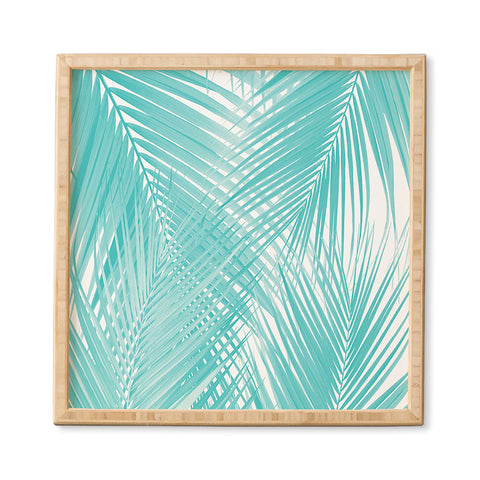 Anita's & Bella's Artwork Soft Turquoise Palm Leaves Dream Framed Wall Art
