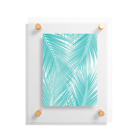 Anita's & Bella's Artwork Soft Turquoise Palm Leaves Dream Floating Acrylic Print