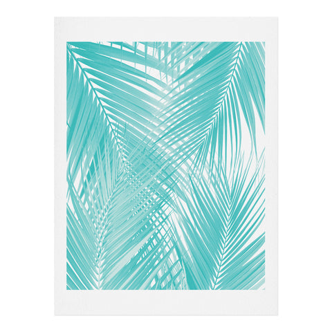 Anita's & Bella's Artwork Soft Turquoise Palm Leaves Dream Art Print