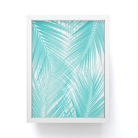 Anita's & Bella's Artwork Soft Turquoise Palm Leaves Dream Framed Mini Art Print