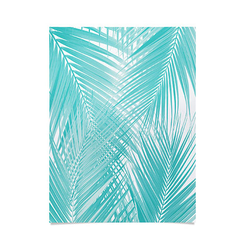 Anita's & Bella's Artwork Soft Turquoise Palm Leaves Dream Poster