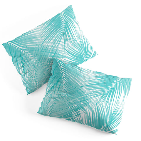 Anita's & Bella's Artwork Soft Turquoise Palm Leaves Dream Pillow Shams