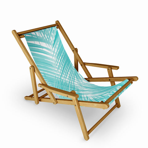 Anita's & Bella's Artwork Soft Turquoise Palm Leaves Dream Sling Chair