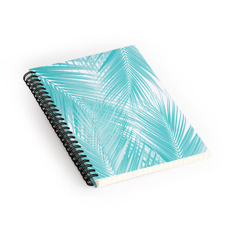 Anita's & Bella's Artwork Soft Turquoise Palm Leaves Dream Spiral Notebook