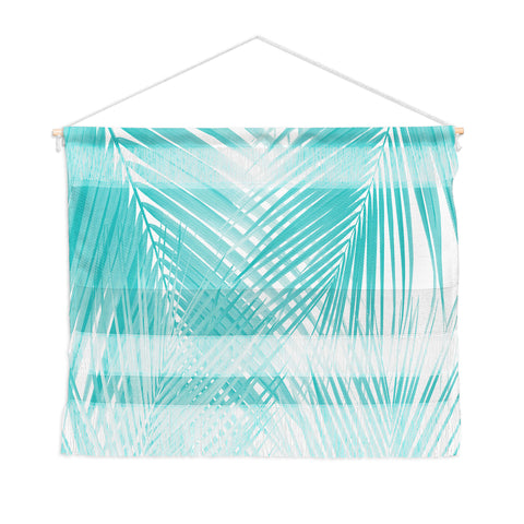 Anita's & Bella's Artwork Soft Turquoise Palm Leaves Dream Wall Hanging Landscape