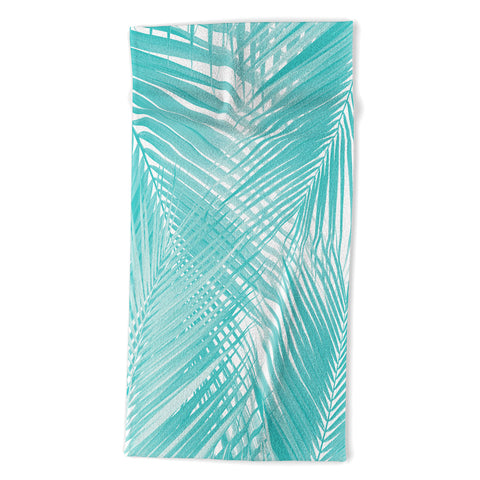 Anita's & Bella's Artwork Soft Turquoise Palm Leaves Dream Beach Towel