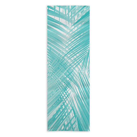 Anita's & Bella's Artwork Soft Turquoise Palm Leaves Dream Yoga Towel