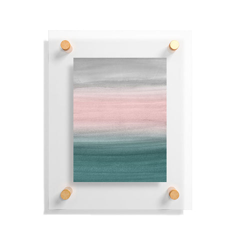 Anita's & Bella's Artwork Teal Blush Gray Watercolor Floating Acrylic Print