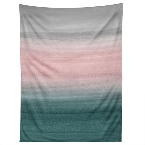 Anita's & Bella's Artwork Teal Blush Gray Watercolor Tapestry
