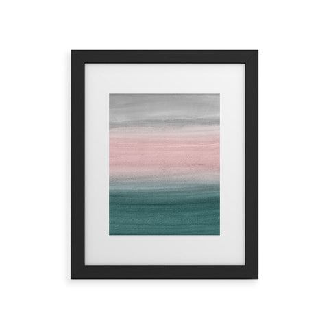 Anita's & Bella's Artwork Teal Blush Gray Watercolor Framed Art Print