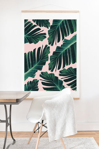 Anita's & Bella's Artwork Tropical Banana Leaves Dream 1 Art Print And Hanger