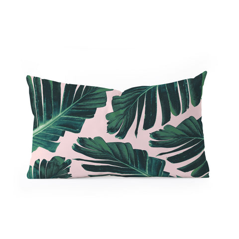 Anita's & Bella's Artwork Tropical Banana Leaves Dream 1 Oblong Throw Pillow