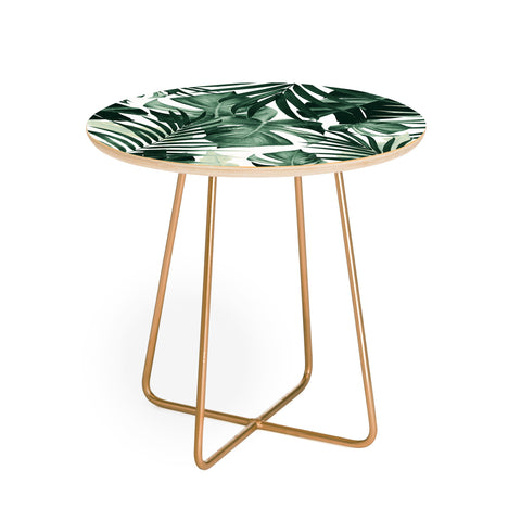 Anita's & Bella's Artwork Tropical Jungle Leaves 4 Round Side Table
