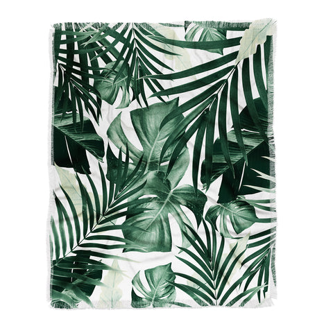 Anita's & Bella's Artwork Tropical Jungle Leaves 4 Throw Blanket