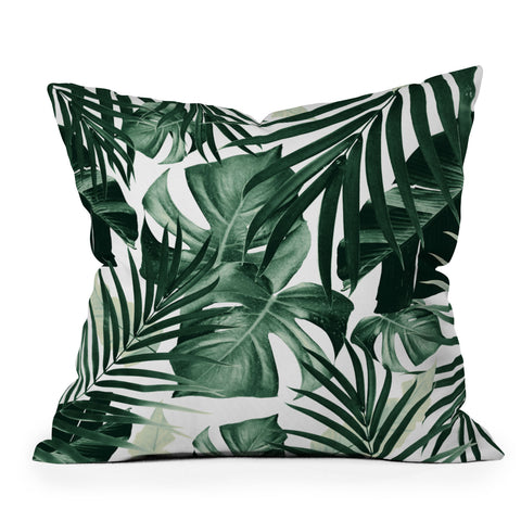 Anita's & Bella's Artwork Tropical Jungle Leaves 4 Throw Pillow