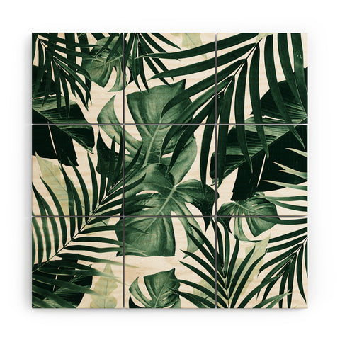 Anita's & Bella's Artwork Tropical Jungle Leaves 4 Wood Wall Mural