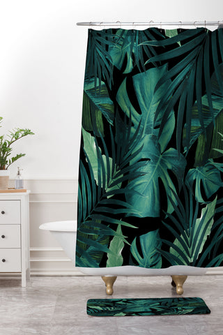Anita's & Bella's Artwork Tropical Jungle Night 1 Shower Curtain And Mat