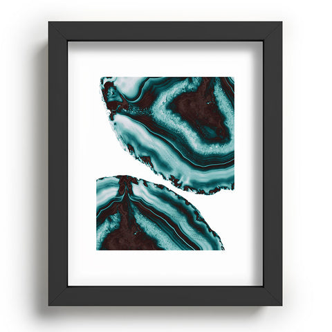 Anita's & Bella's Artwork Turquoise Brown Agate 1 Recessed Framing Rectangle