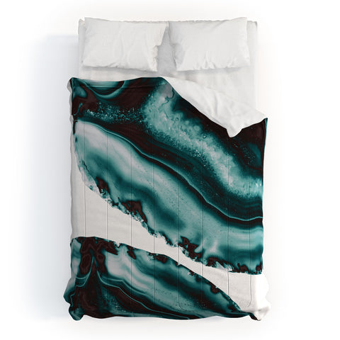 Anita's & Bella's Artwork Turquoise Brown Agate 1 Comforter