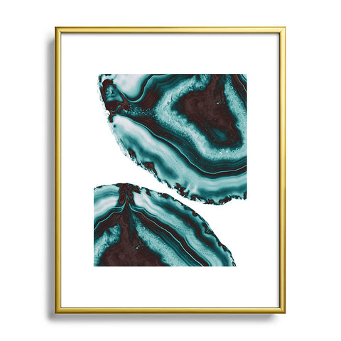 Anita's & Bella's Artwork Turquoise Brown Agate 1 Metal Framed Art Print