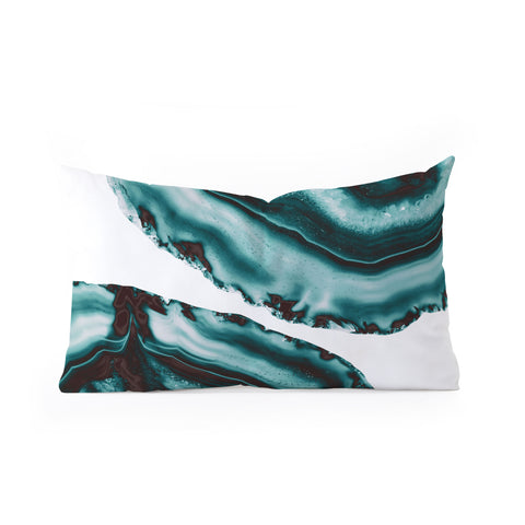 Anita's & Bella's Artwork Turquoise Brown Agate 1 Oblong Throw Pillow