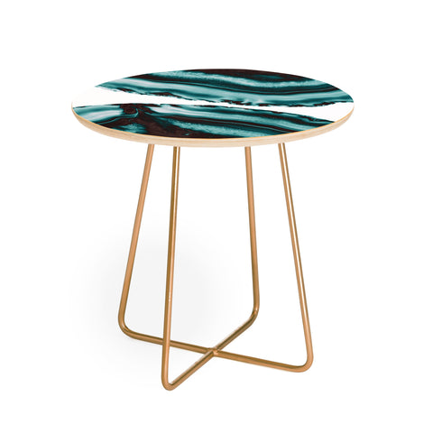 Anita's & Bella's Artwork Turquoise Brown Agate 1 Round Side Table