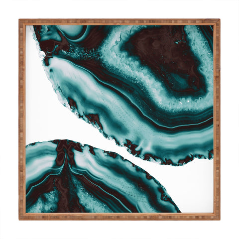 Anita's & Bella's Artwork Turquoise Brown Agate 1 Square Tray