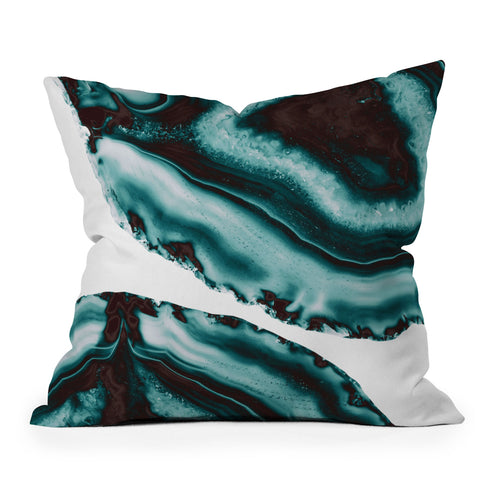 Anita's & Bella's Artwork Turquoise Brown Agate 1 Throw Pillow