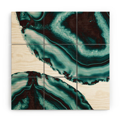 Anita's & Bella's Artwork Turquoise Brown Agate 1 Wood Wall Mural