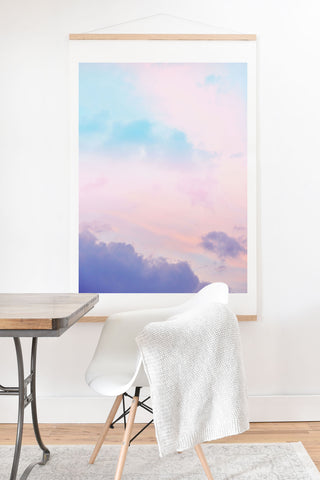 Anita's & Bella's Artwork Unicorn Pastel Clouds 5 Art Print And Hanger