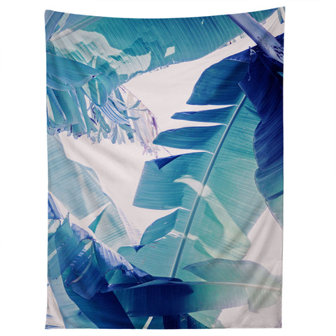 Ann Hudec Banana Leaf Blue Tapestry